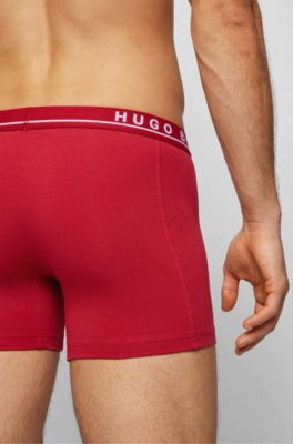 Three-pack of stretch-cotton boxer briefs, Patterned