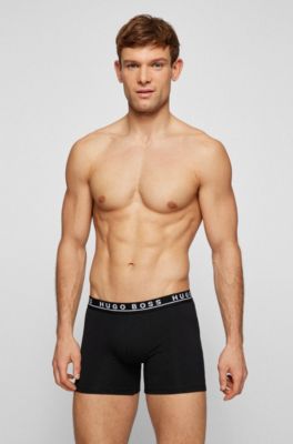 Three-pack of stretch-cotton boxer briefs, Patterned