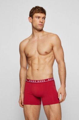 Three-pack of stretch-cotton boxer briefs, Patterned