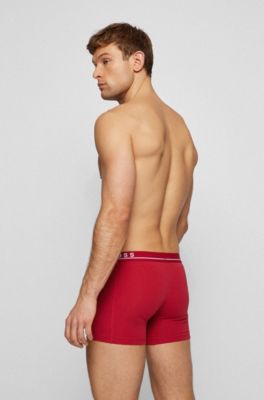 Three-pack of stretch-cotton boxer briefs, Patterned