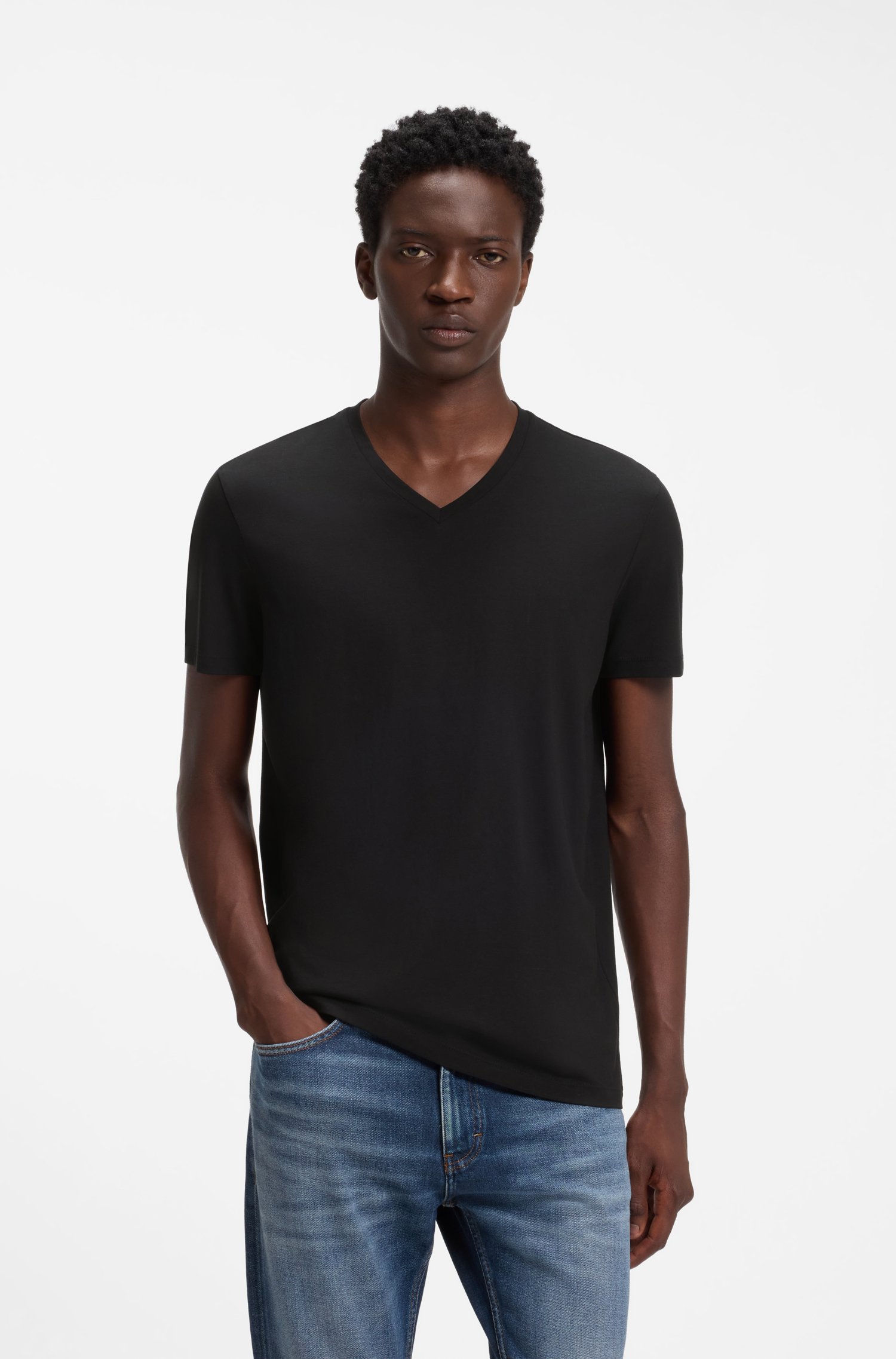 Hugo Pack 2 T-shirts med spetskrage herr – bild 3