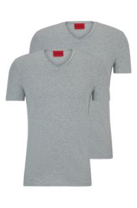 Zweier-Pack Slim-Fit T-Shirts aus Stretch-Baumwolle, Hellgrau