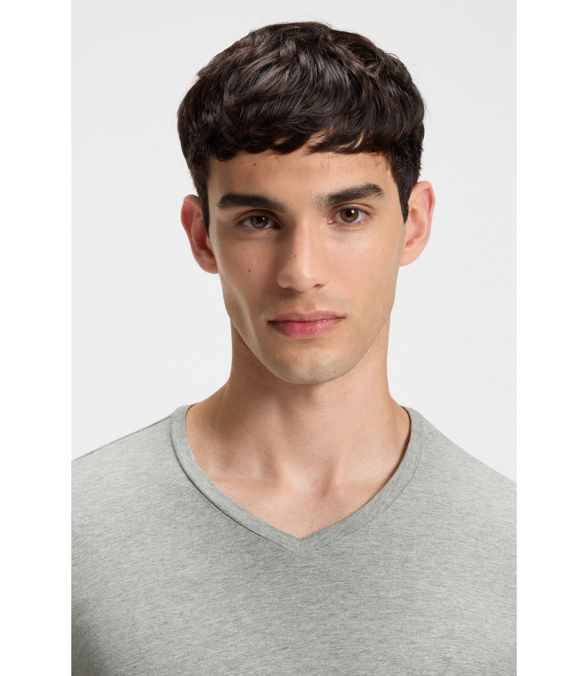 HUGO BOSS ボス & diesel Vネック 2点セット HUGO - VネックTシャツ 2枚セット ストレッチコットン - ライトグレー