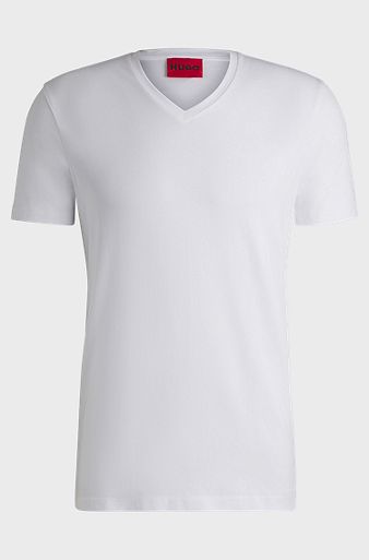 Two-pack of slim-fit T-shirts in stretch cotton, White