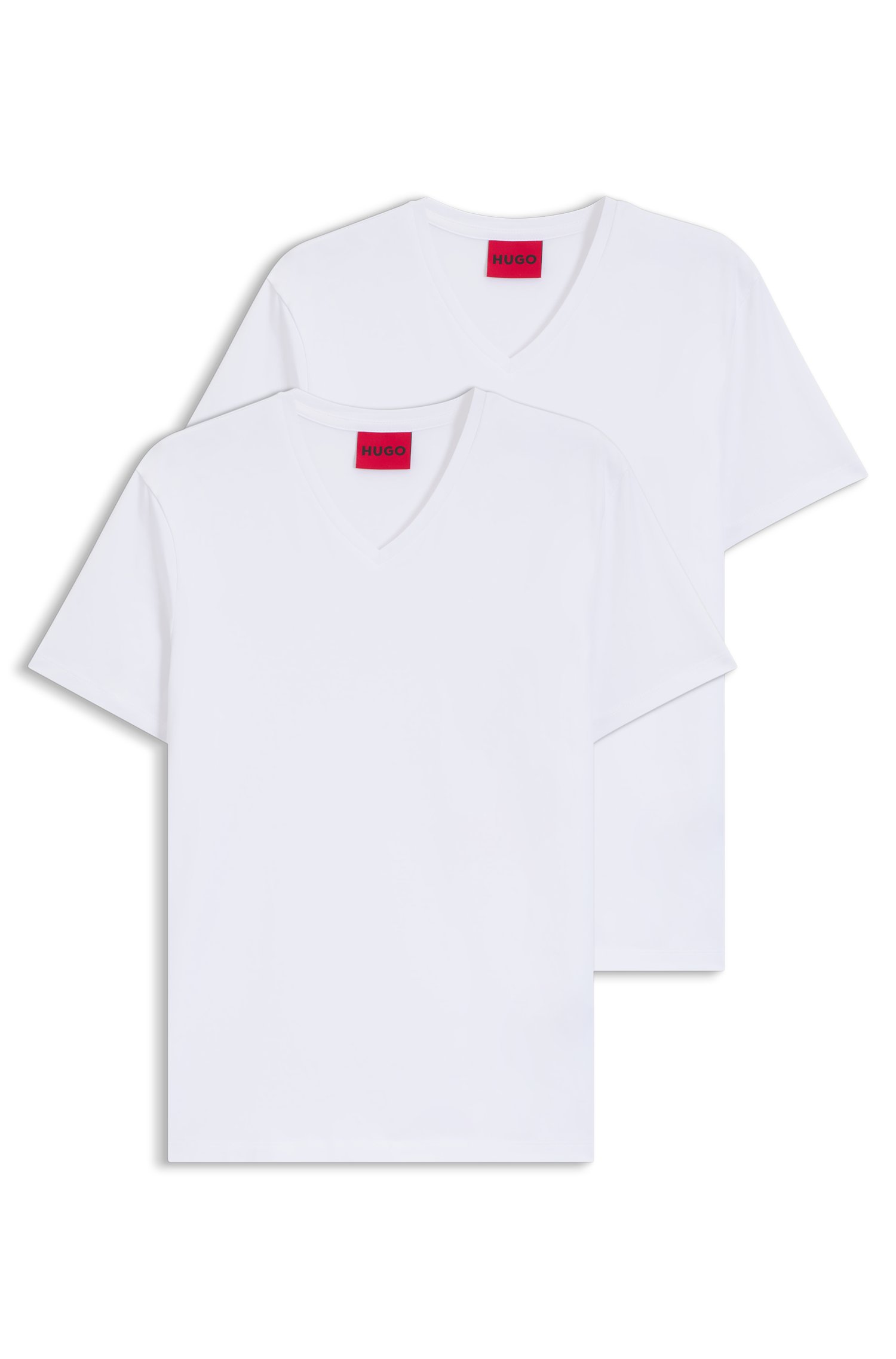 Hugo Förpackning med 2 T-shirts, vit, V-ringad, V-ringad herr – bild 7