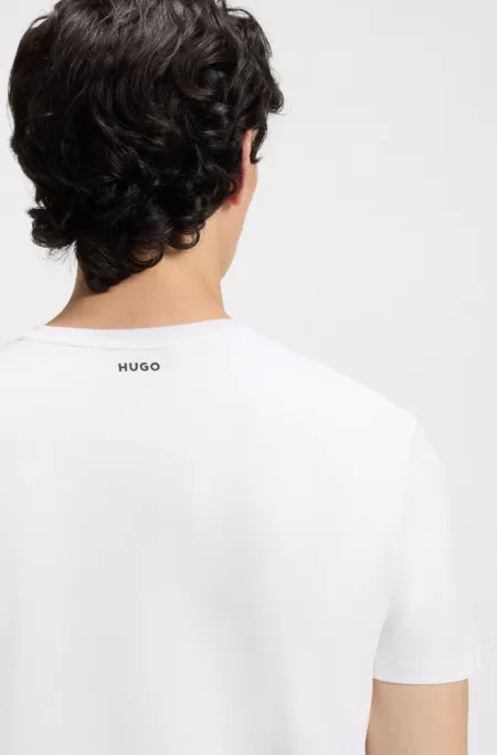 Two-pack of V-neck T-shirts in stretch cotton