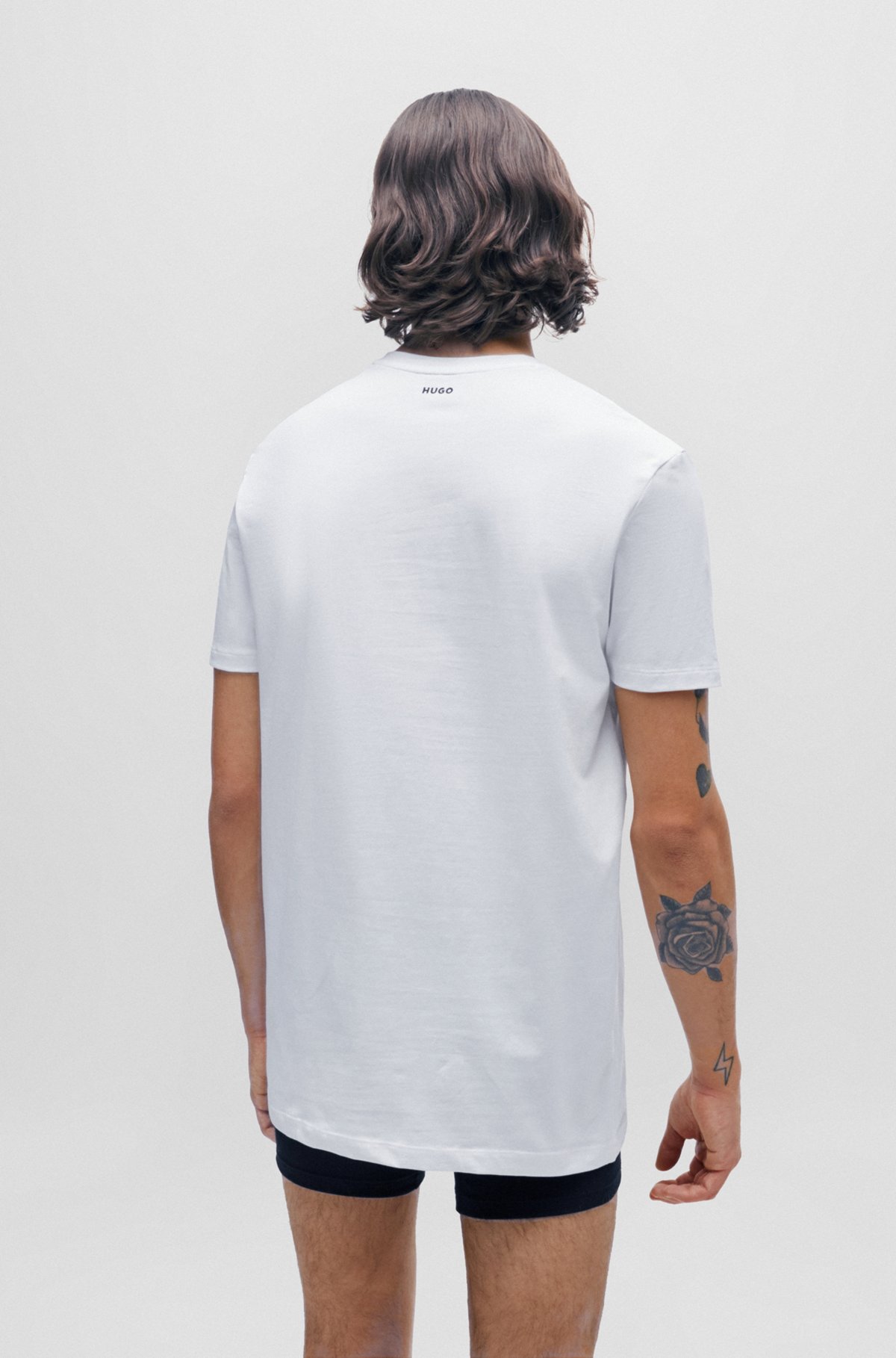 Zweier-Pack Slim-Fit T-Shirts aus Stretch-Baumwolle, Weiß