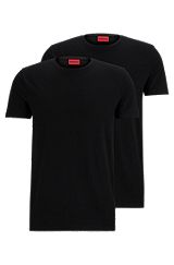 Zweier-Pack Slim-Fit T-Shirts aus Stretch-Baumwolle, Schwarz