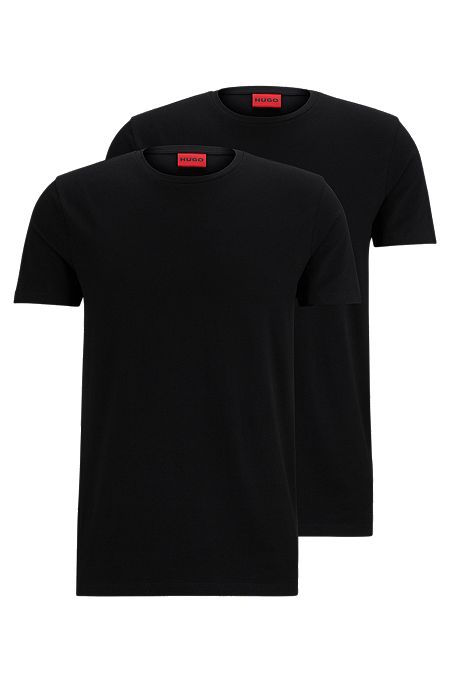 Zweier-Pack Slim-Fit T-Shirts aus Stretch-Baumwolle, Schwarz