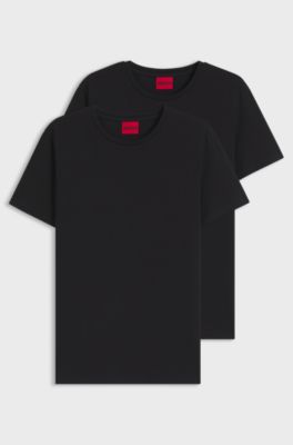 Two-pack of slim-fit T-shirts in stretch cotton, Black