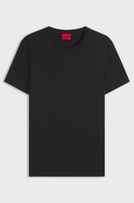 Two-pack of slim-fit T-shirts in stretch cotton, Black