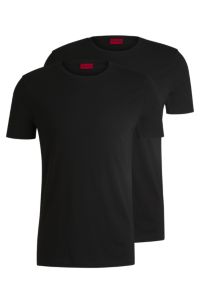 Lot de deux t-shirts Slim en coton stretch, Noir