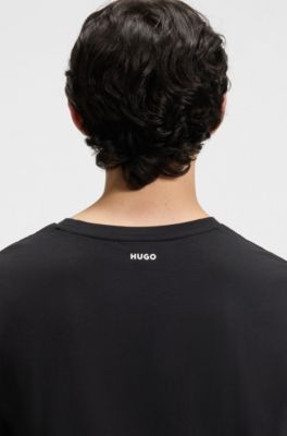 Two-pack of slim-fit T-shirts in stretch cotton, Black