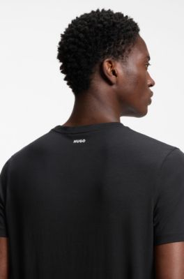 Two-pack of slim-fit T-shirts in stretch cotton, Black