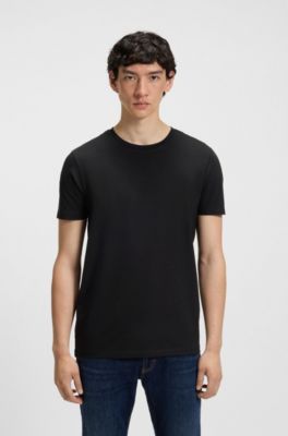 Two-pack of slim-fit T-shirts in stretch cotton, Black