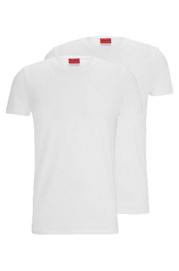 Two-pack of slim-fit T-shirts in stretch cotton, Hugo boss