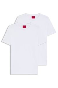 Lot de deux t-shirts Slim en coton stretch, Blanc