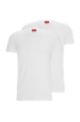 Set van twee T-shirts met ronde hals in jersey van stretchkatoen, Wit