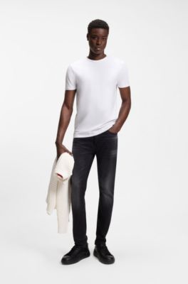 Two-pack of slim-fit T-shirts in stretch cotton, White