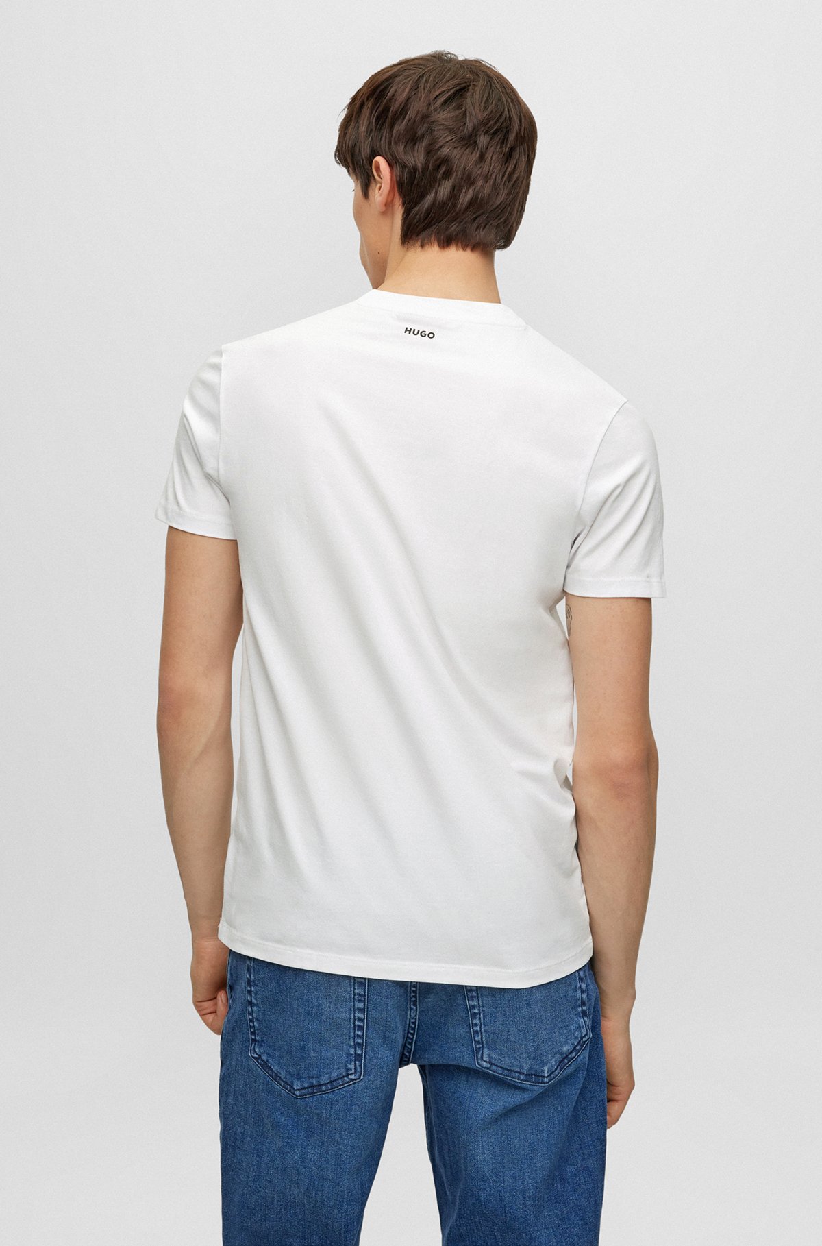 Two-pack of slim-fit T-shirts in stretch cotton, White