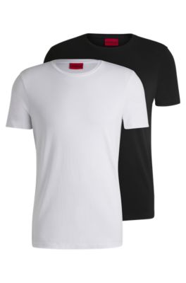 HUGO Two pack of slim fit T shirts in stretch cotton