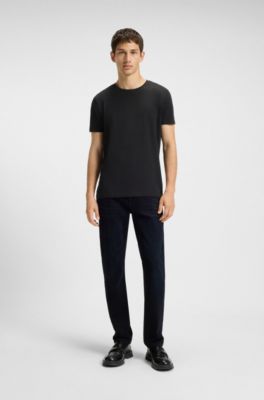 Two-pack of slim-fit T-shirts in stretch cotton, White / Black