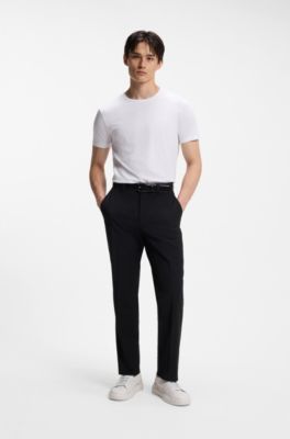 Tv&aring;pack med slim-fit t-shirts i stretchig bomull, Vit / Svart