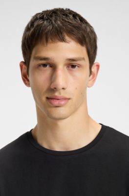 Paquete de dos camisetas slim fit de algod&oacute;n el&aacute;stico, Blanco / Negro