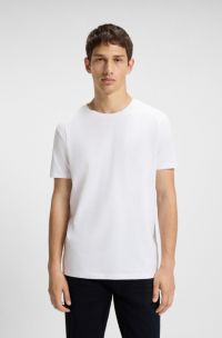 Two-pack of slim-fit T-shirts in stretch cotton, White / Black
