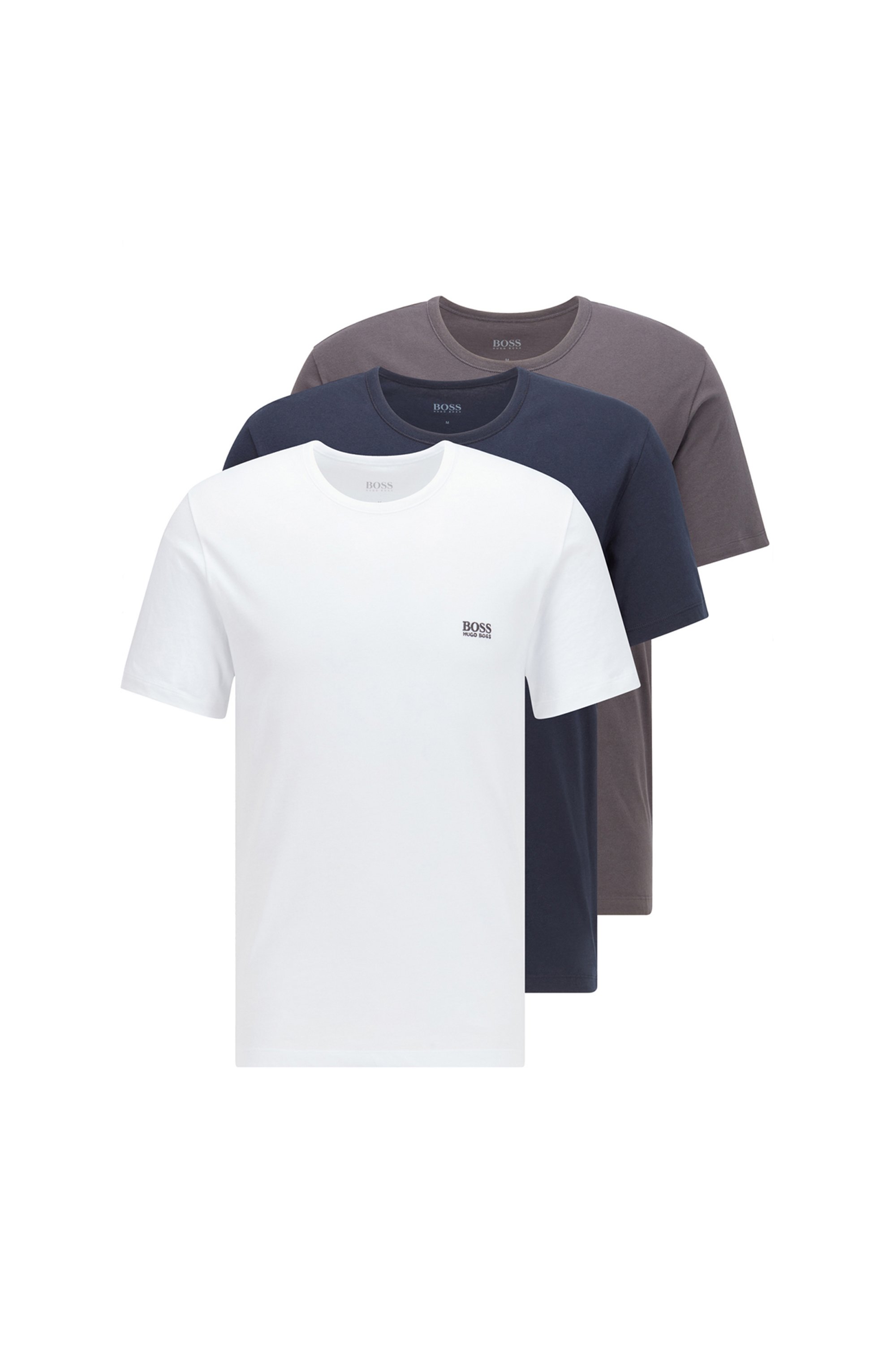 Three-pack of regular-fit cotton T-shirts, Patterned