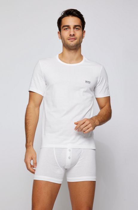 T-shirt regular fit in cotone in confezione da tre HUGO BOSS Uomo Abbigliamento Intimo Magliette intime 