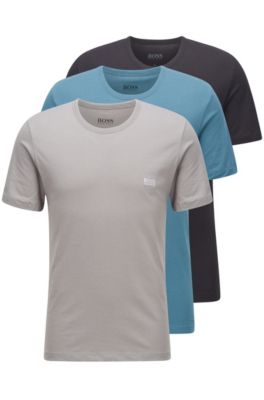 T-shirt Regular Fit à logo en jersey de coton Coton BOSS by HUGO BOSS pour homme en coloris Gris Homme T-shirts T-shirts BOSS by HUGO BOSS 