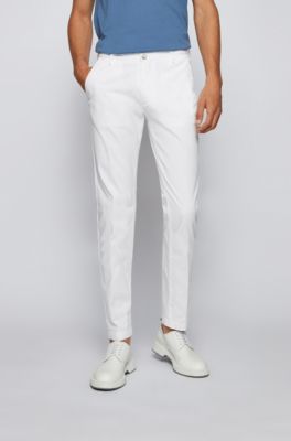 white stretch chinos