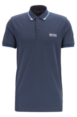 Regular fit piqu&eacute; polo shirt with quick-dry technology, Dark Blue