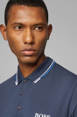 Regular fit piqu&eacute; polo shirt with quick-dry technology, Dark Blue