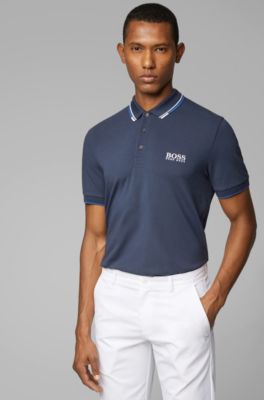 Regular fit piqu&eacute; polo shirt with quick-dry technology, Dark Blue