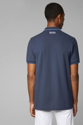 Regular fit piqu&eacute; polo shirt with quick-dry technology, Dark Blue