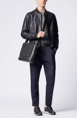 hugo boss messenger bag leather