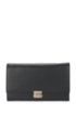 Plain-coloured leather clutch bag with metal chain: 'Munich Mini-M', Black