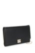 Plain-coloured leather clutch bag with metal chain: 'Munich Mini-M', Black