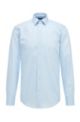 Slim-fit business shirt in cotton poplin, Light Blue