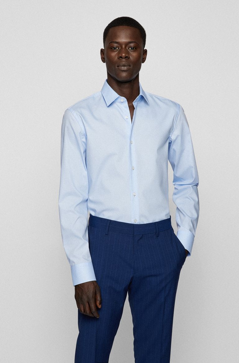 hugoboss.com | Slim-fit business shirt in cotton poplin