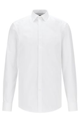 Slim-fit evening shirt in easy-iron cotton