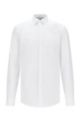 Slim-Fit Smoking-Hemd aus bügelleichter Baumwolle, Weiß