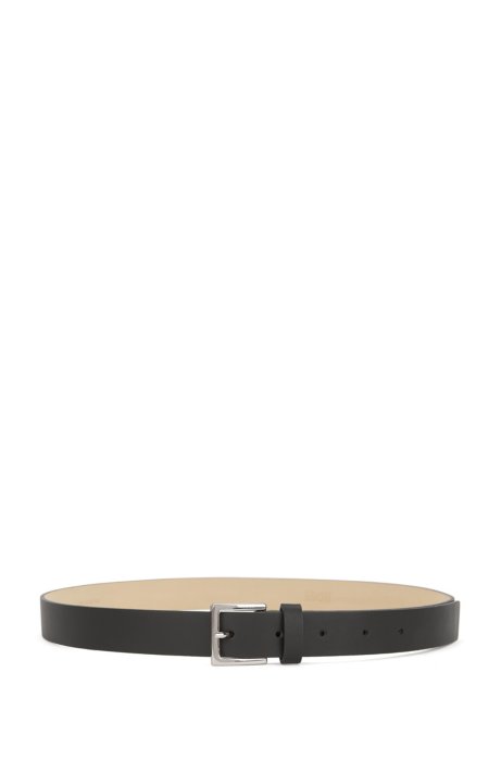 Slim belt in Italian leather, Black