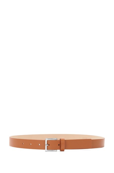 Slim belt in Italian leather, Brown
