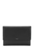 BOSS Luxury Staple Clutch in unlined Italian leather with chain strap, Black