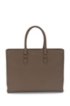 Luxury Staple work bag in rich Italian leather, Dark Brown