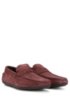 Slip-on moccasins in Italian suede, Dark Red