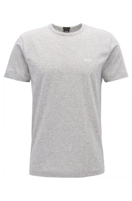 Basic T-Shirts for men by HUGO BOSS | Classic cuts Regular-fit T-shirt in single jersey, Light Grey